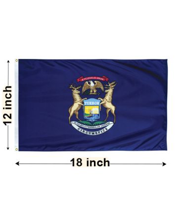 12"x18" Michigan Nylon Outdoor Flag